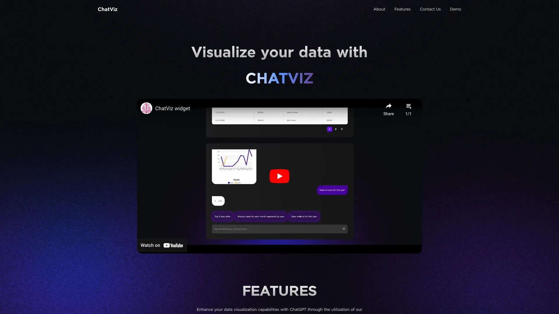 ChatViz website preview