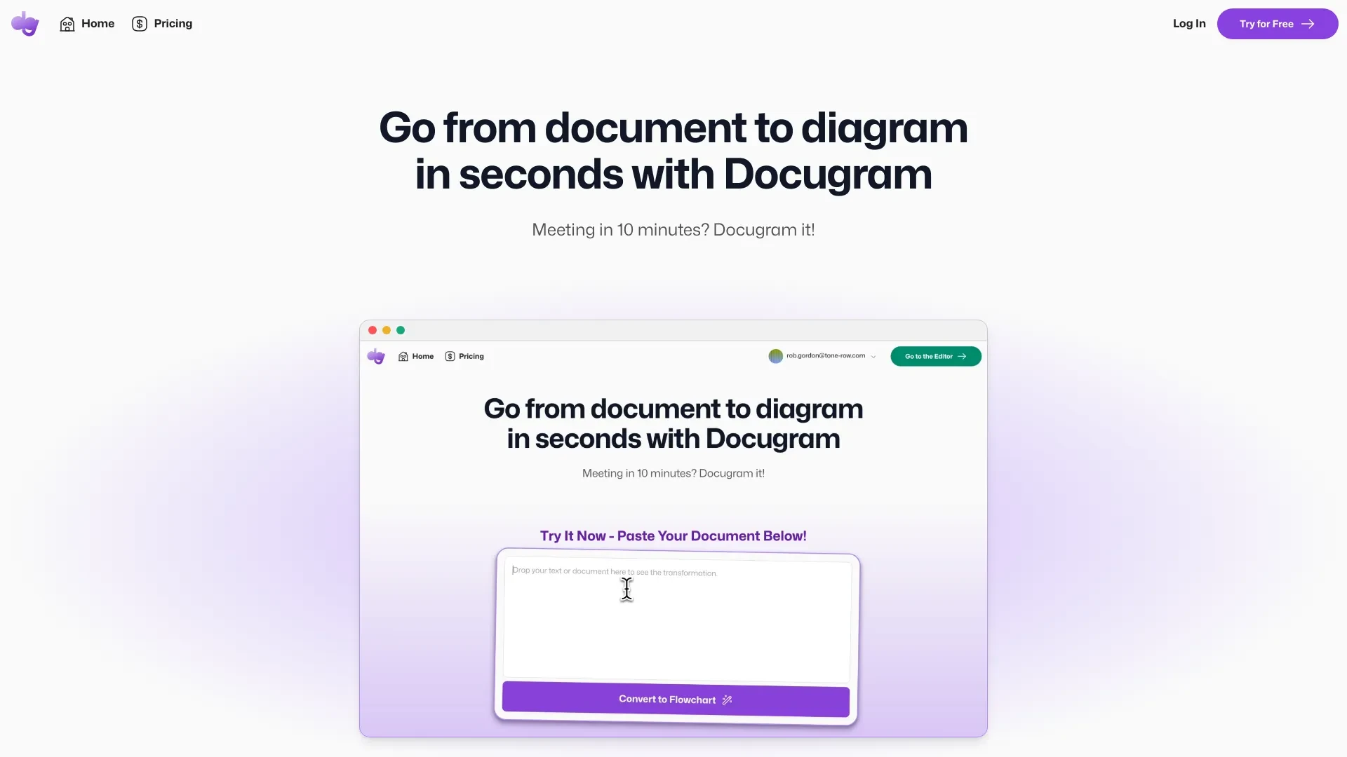 Docugram website preview