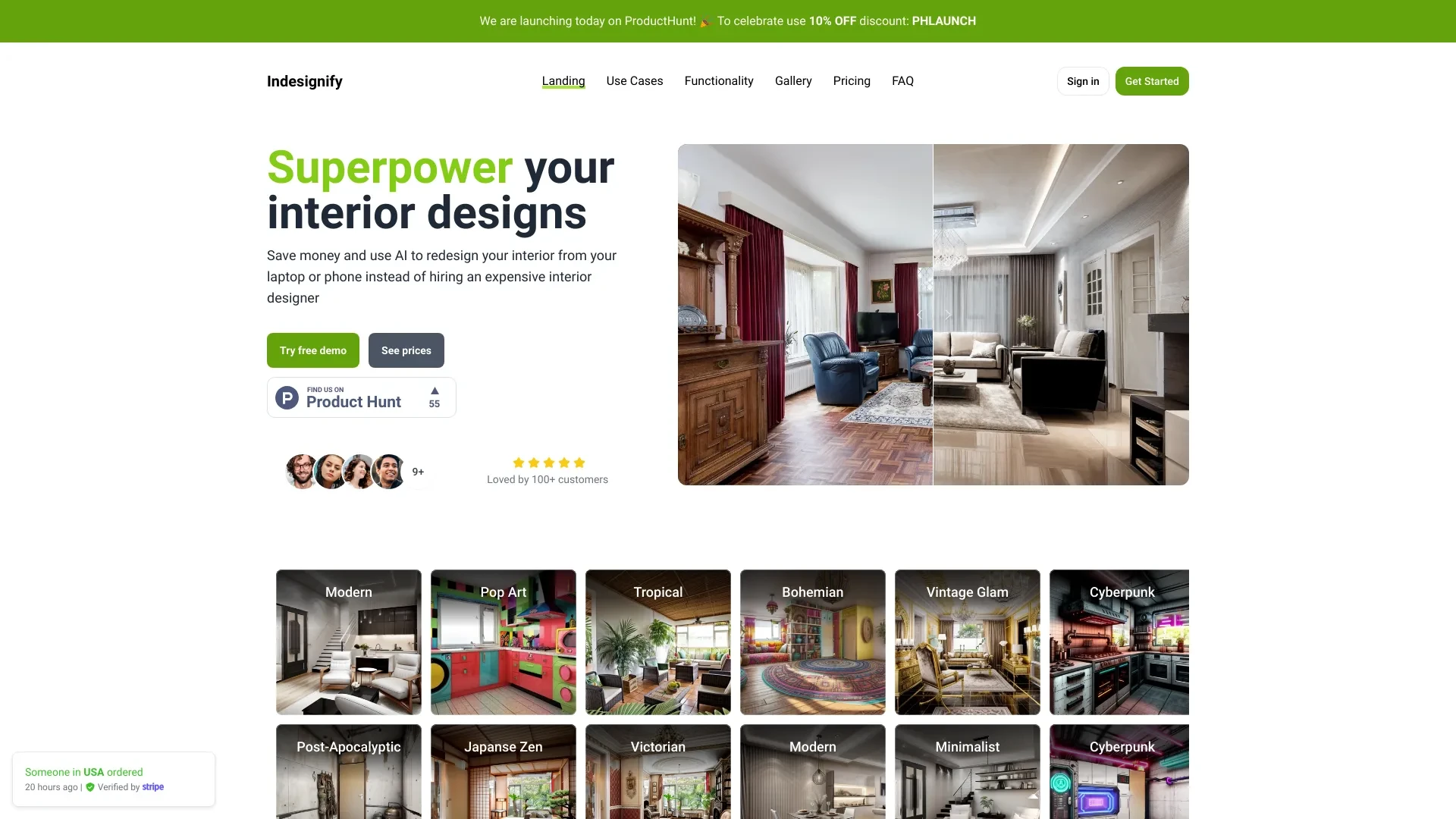 Indesignify website preview