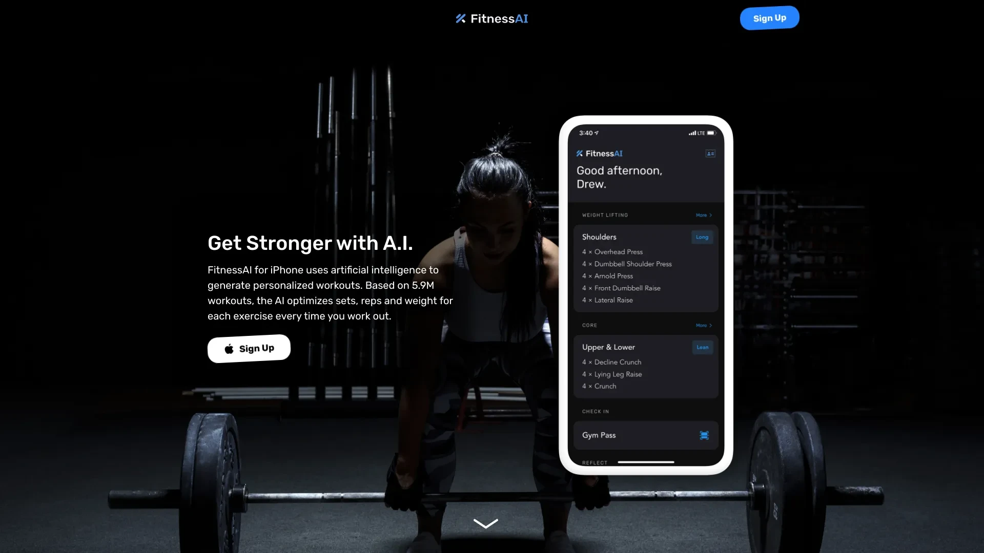 FitnessAI website preview