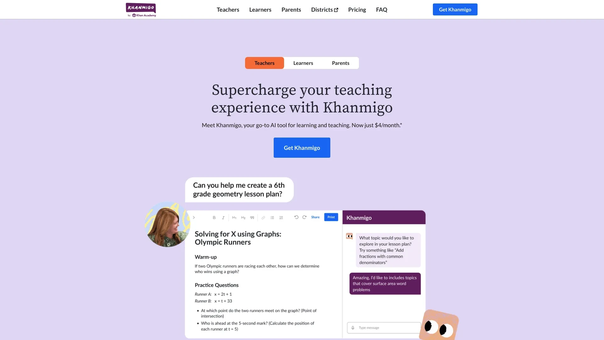 Khanmigo website preview