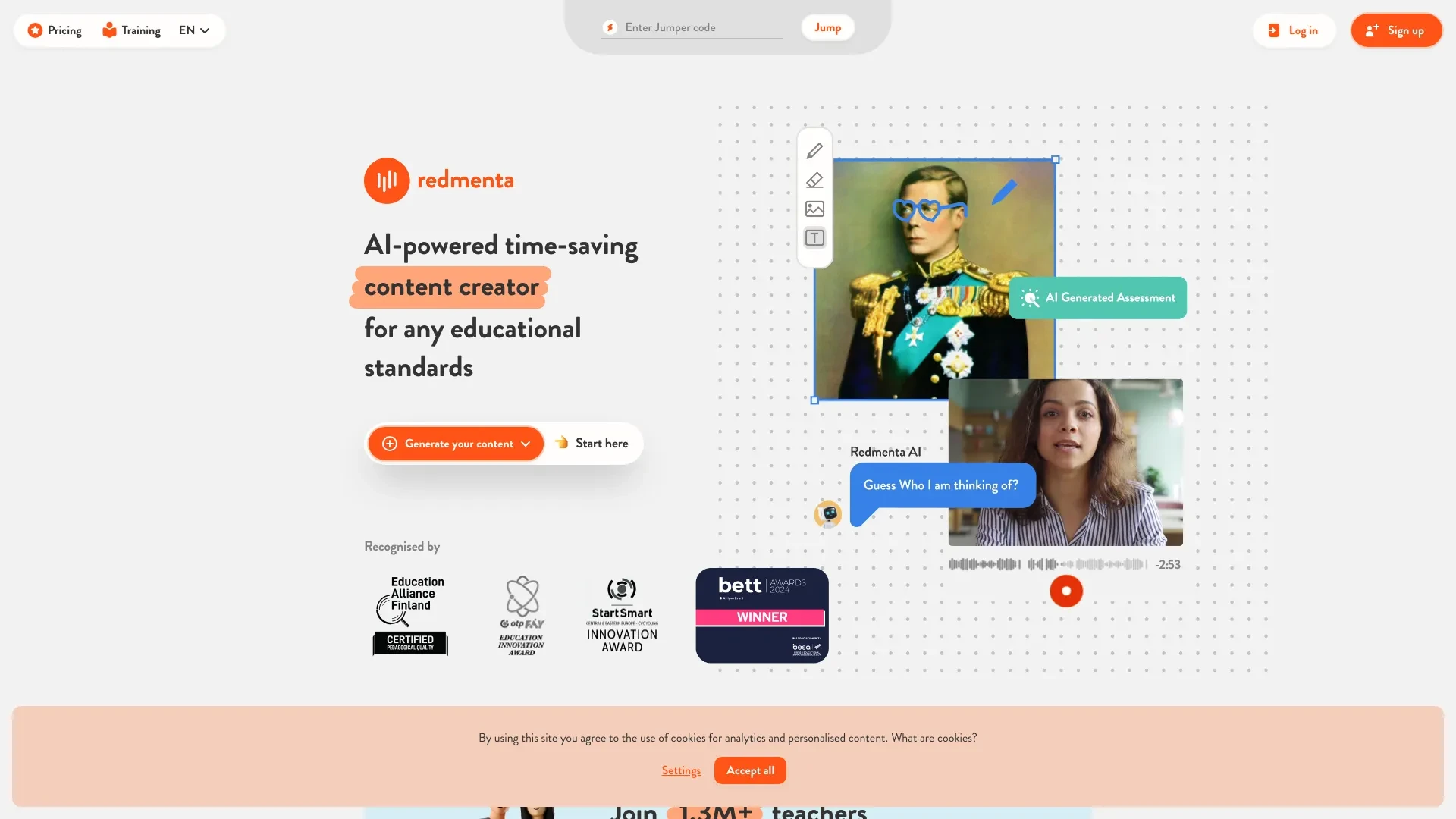 Redmenta - Amazing Worksheets website preview