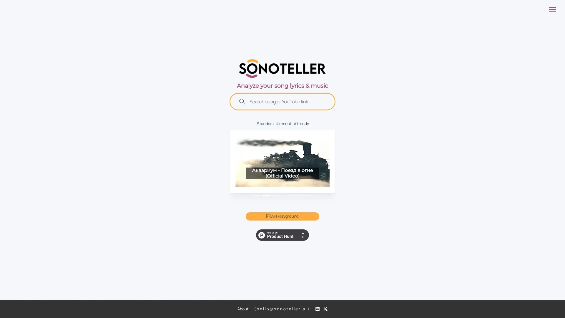 SONOTELLER.AI website preview