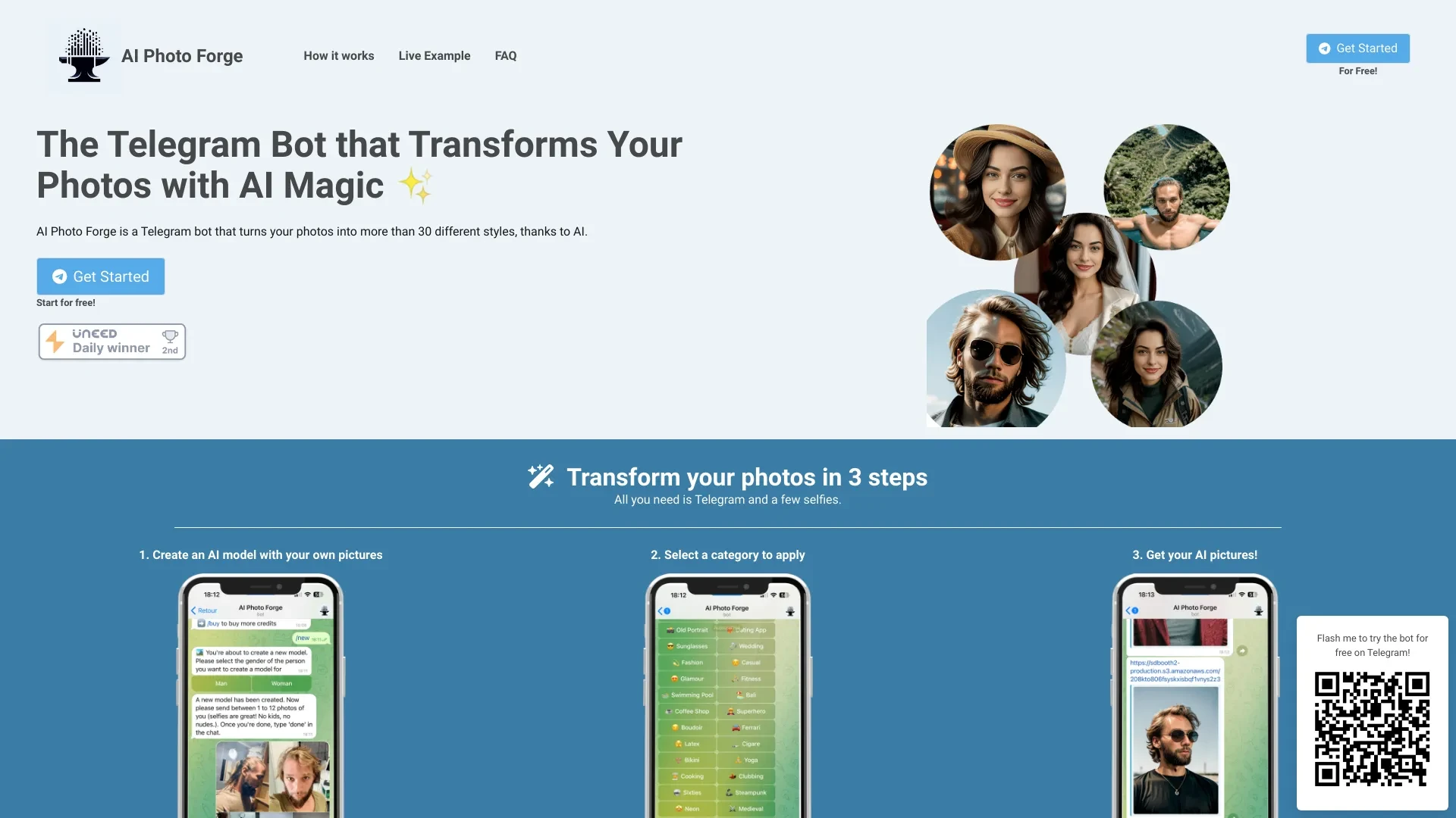 AI Photo Forge website preview
