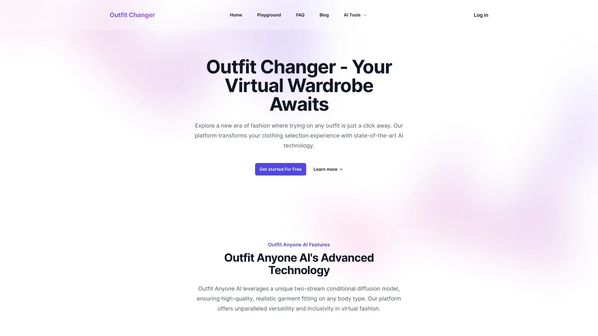 Outfit Changer AI website preview