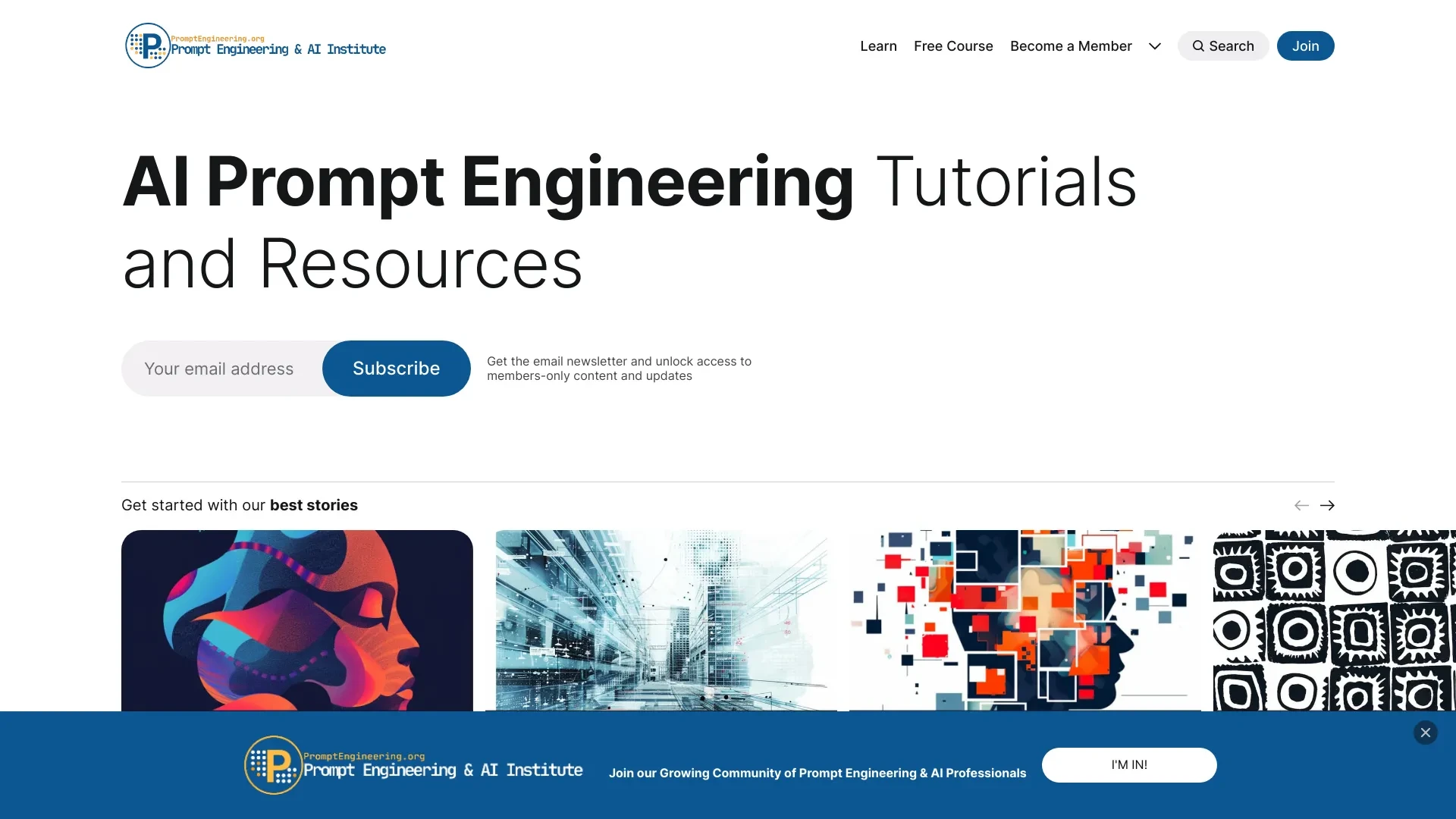 The Prompt Engineering Institute website preview