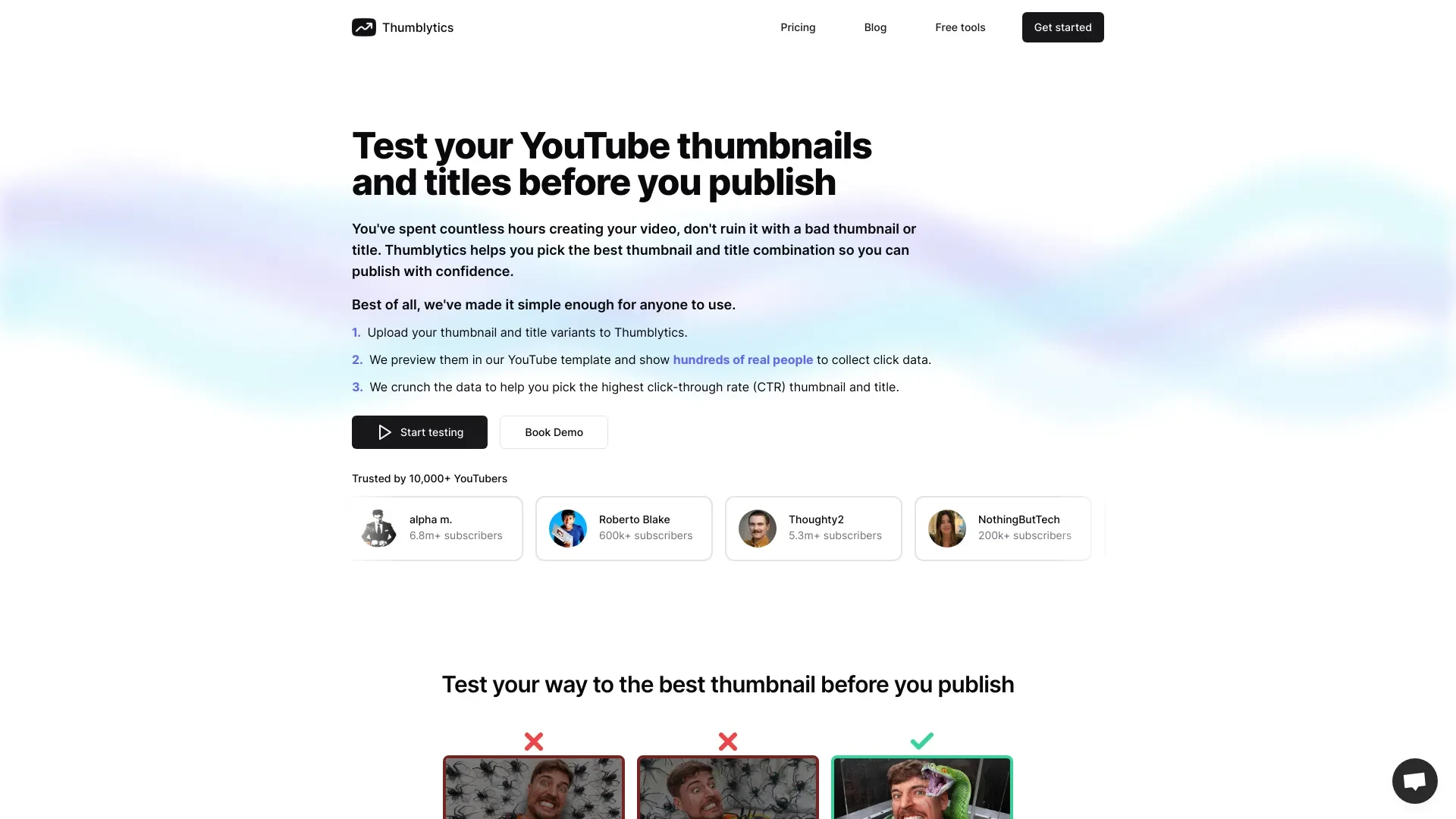 Thumblytics website preview