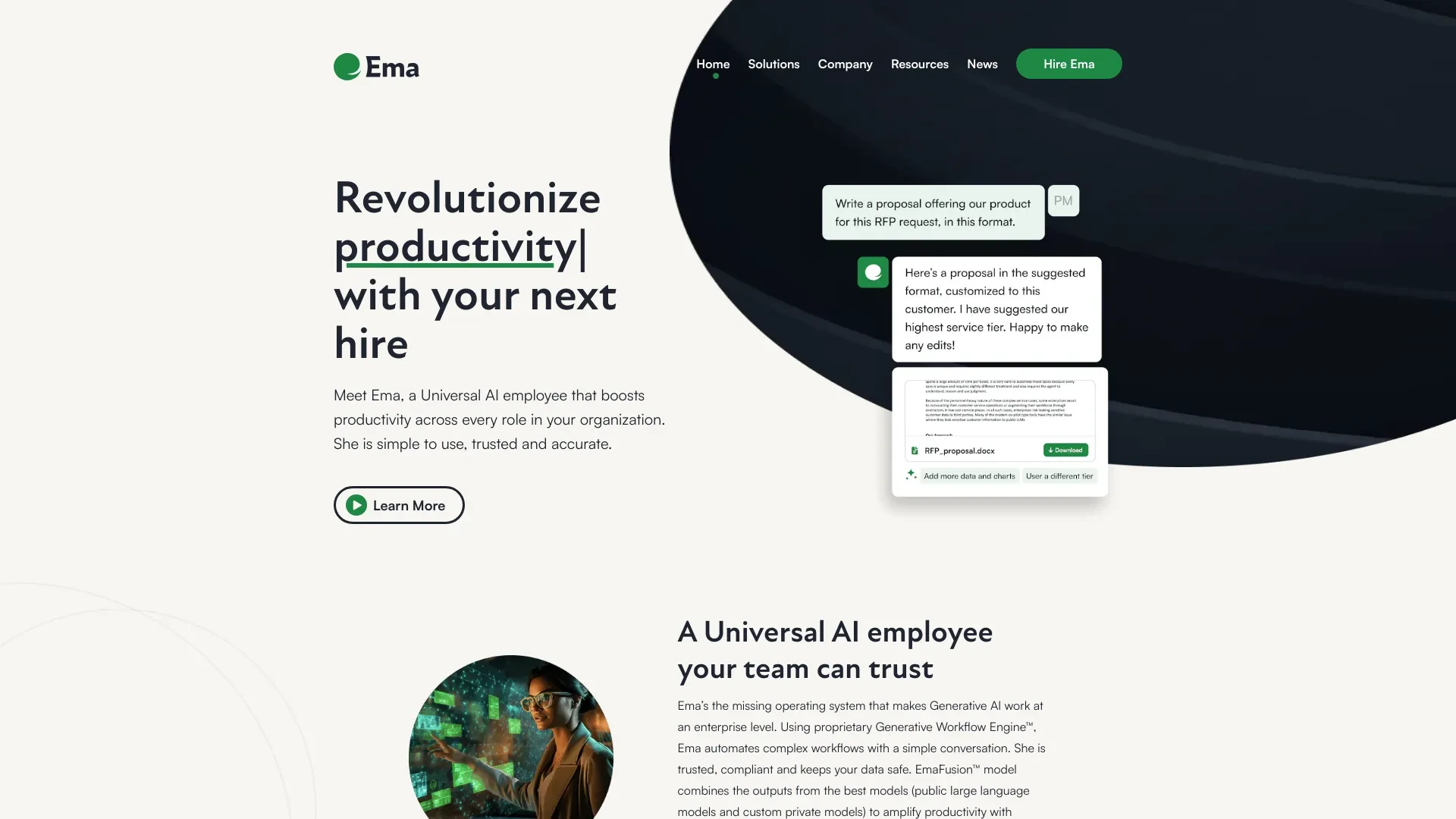 Ema - Universal AI Employee website preview