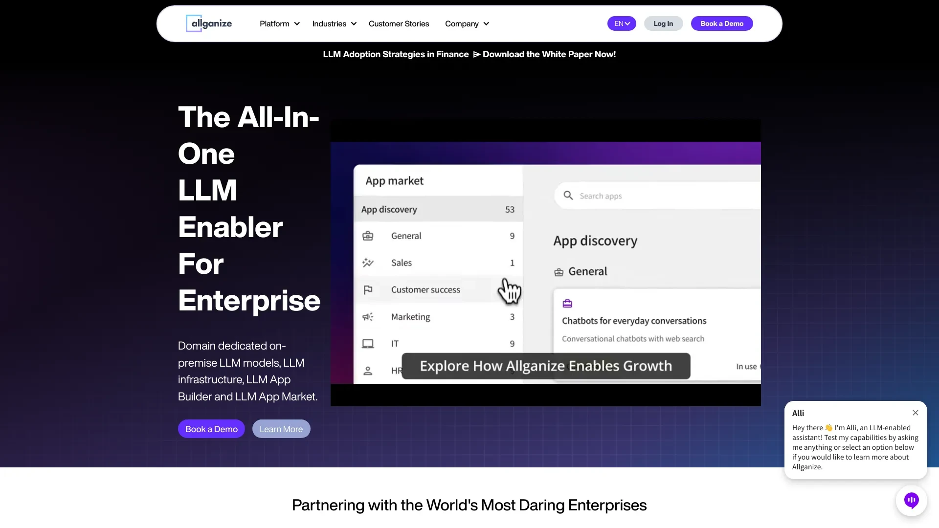 Allganize Inc. website preview