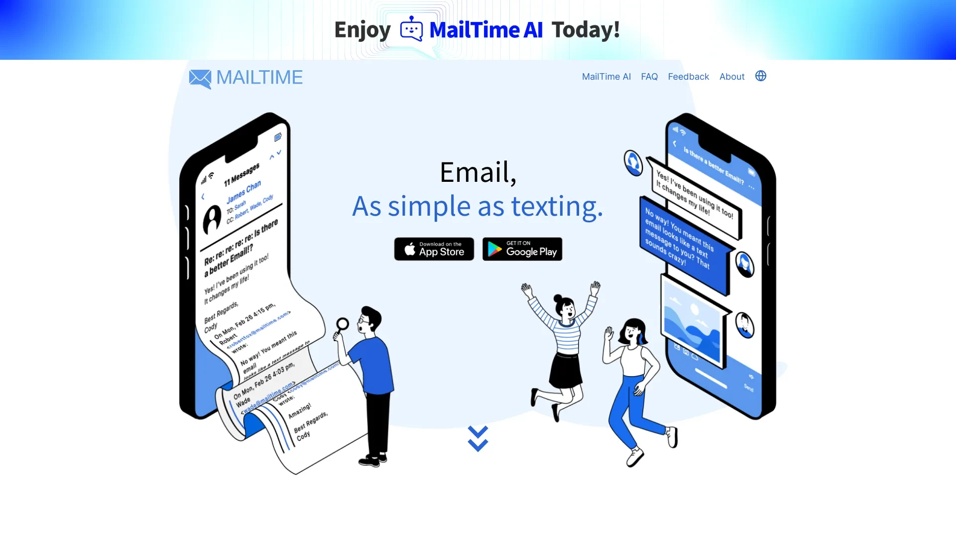 MailTime - The Email Messenger website preview