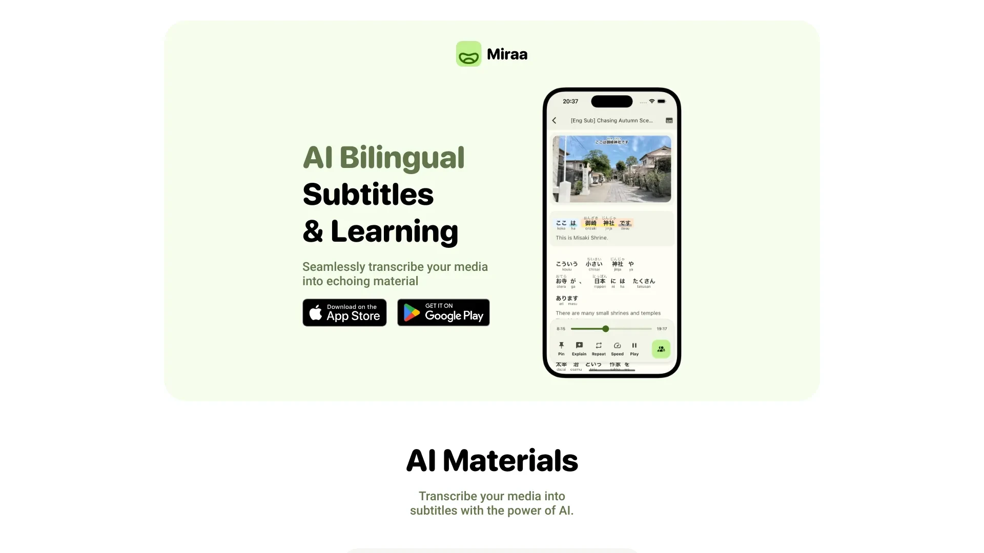 Miraa website preview