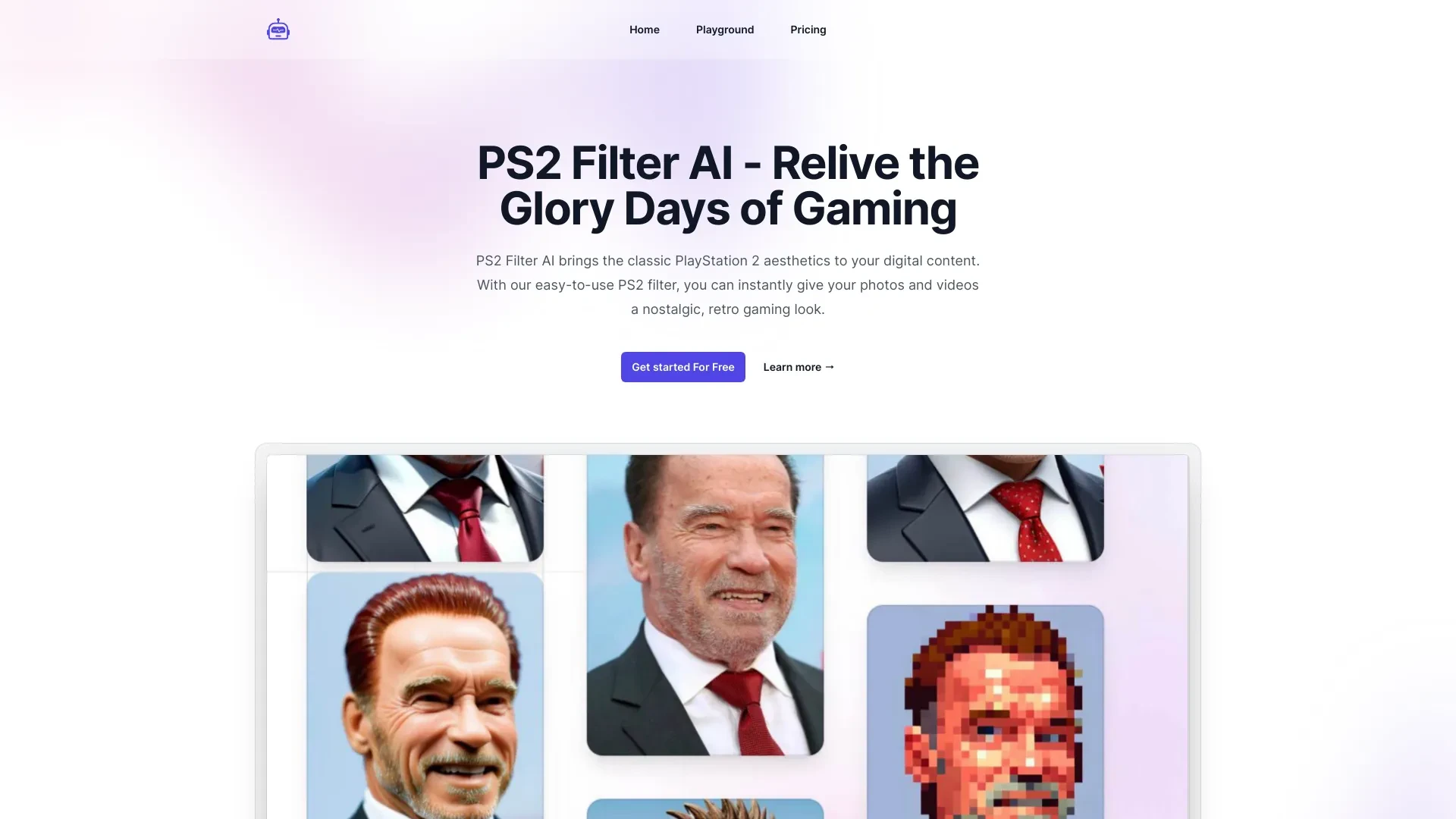 PS2 Filter AI website preview