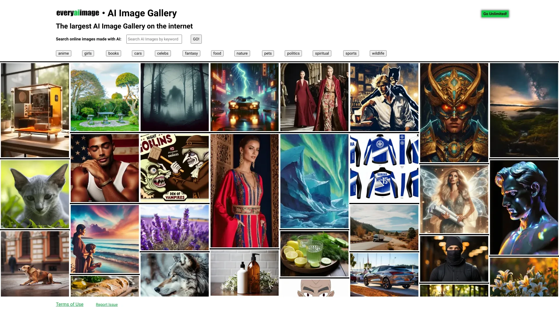 Every AI Image website preview