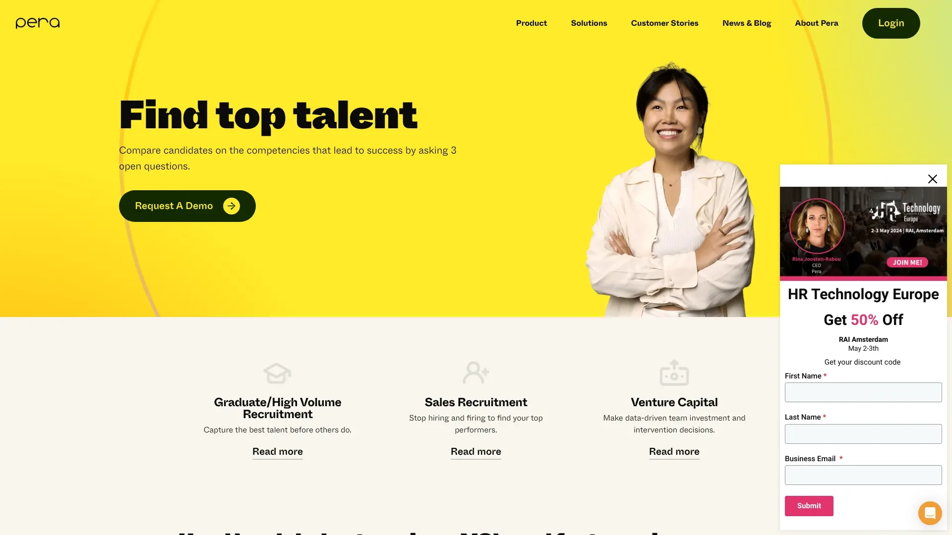 Pera Talent Assessment website preview