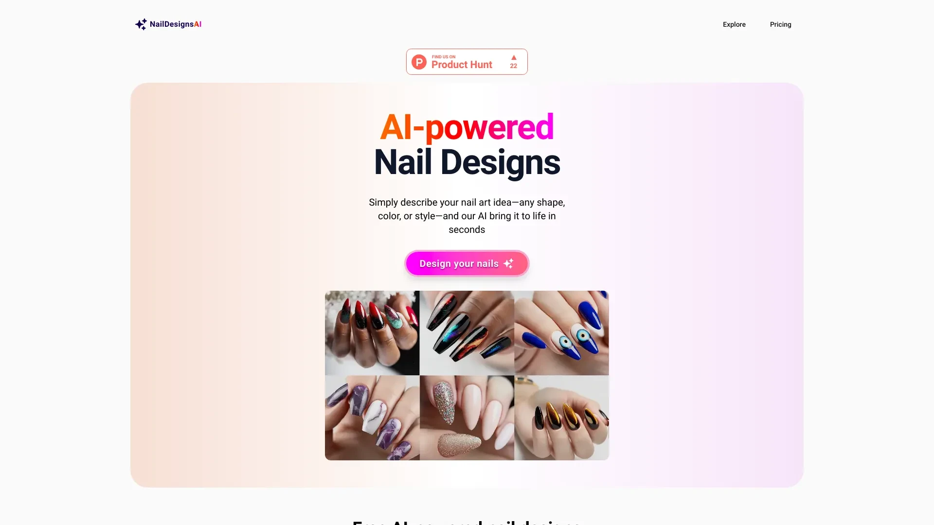 NailDesigns AI website preview