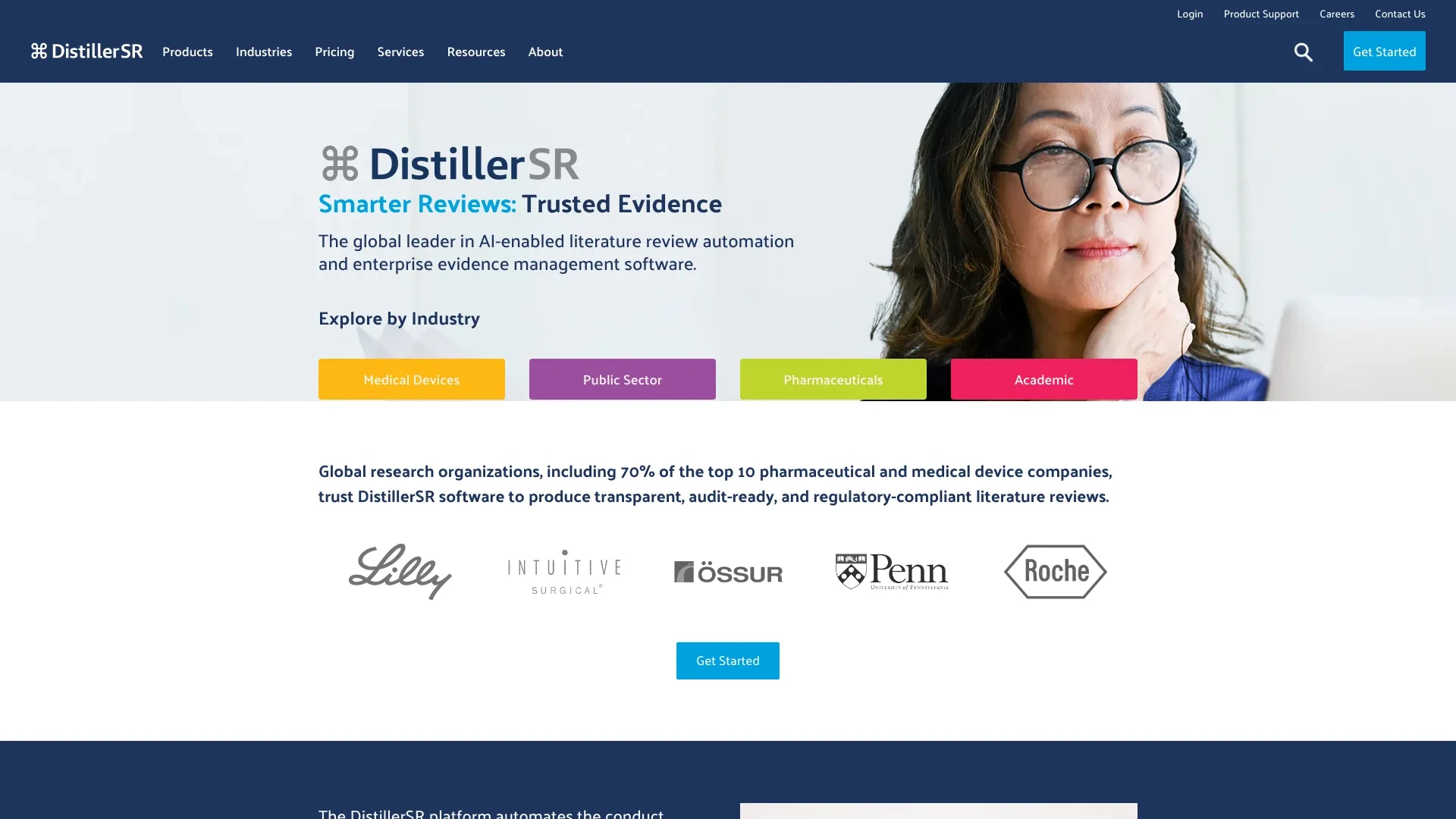 DistillerSR website preview