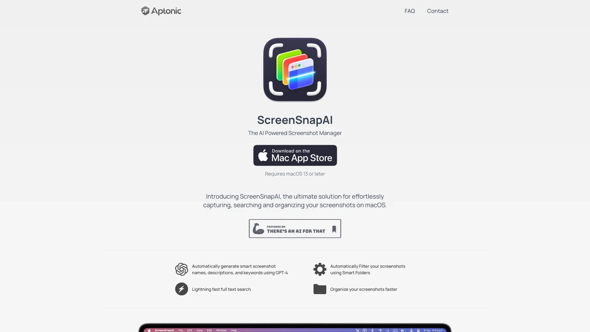 ScreenSnapAI website preview