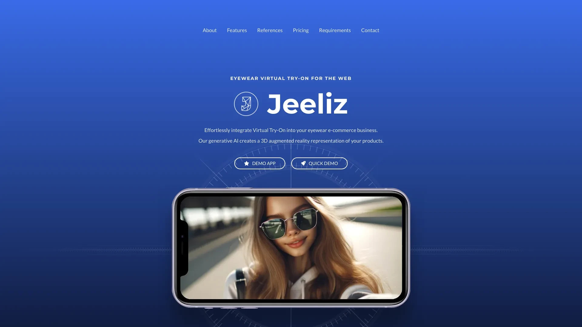 Jeeliz Eyewear Virtual Try-On website preview