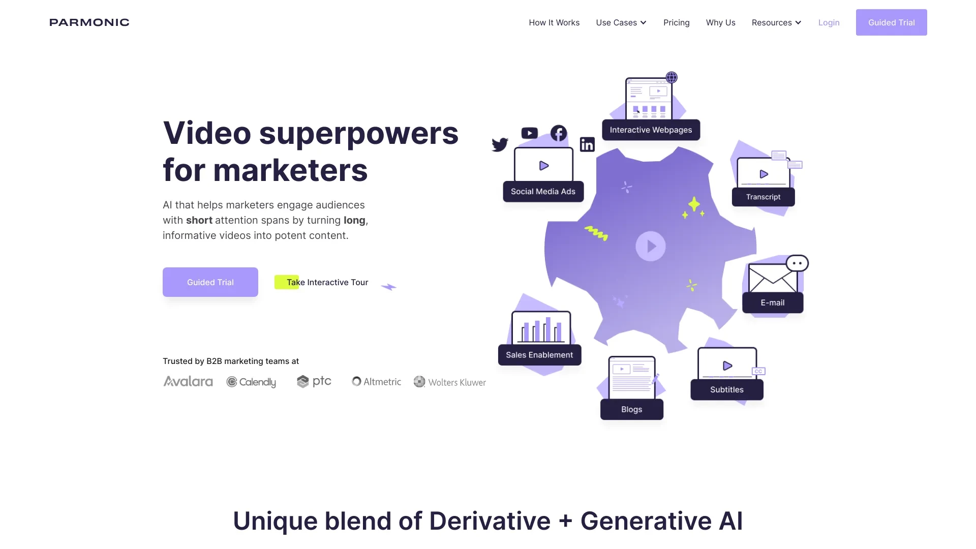 Parmonic: AI Video Assistant for B2B website preview