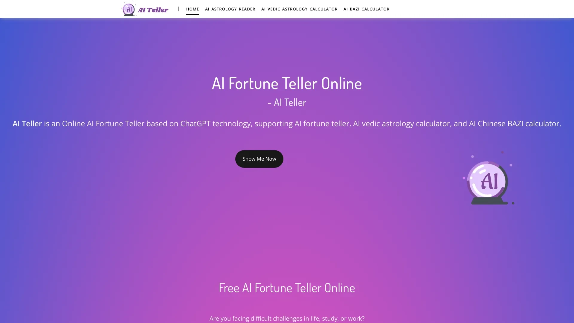 AI Teller website preview