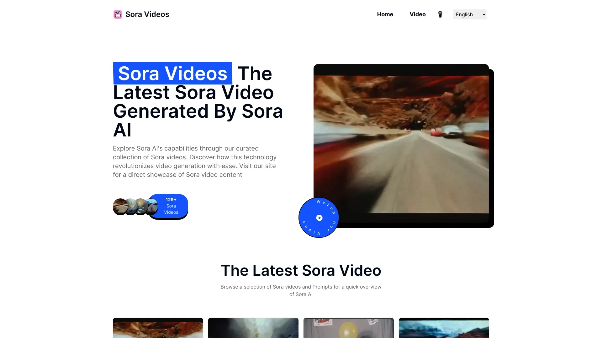 Sora Videos website preview