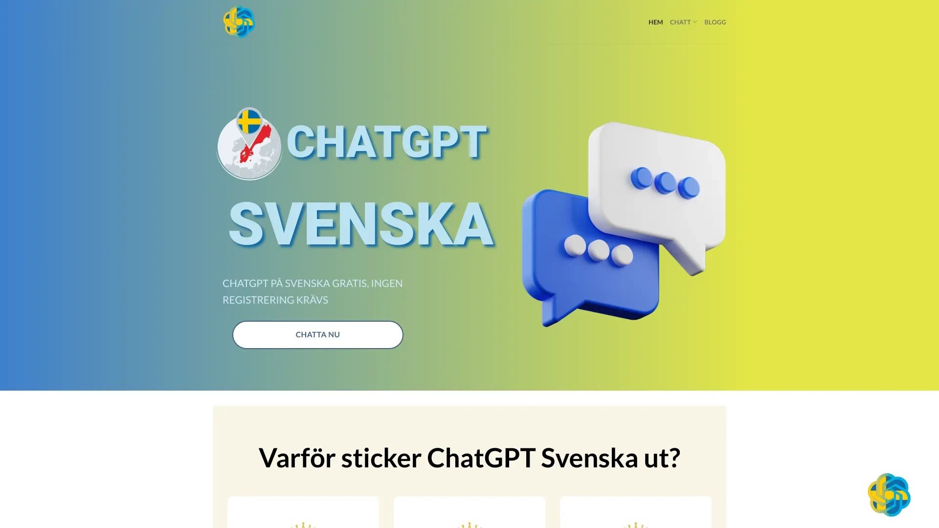 ChatGPT Svenska website preview