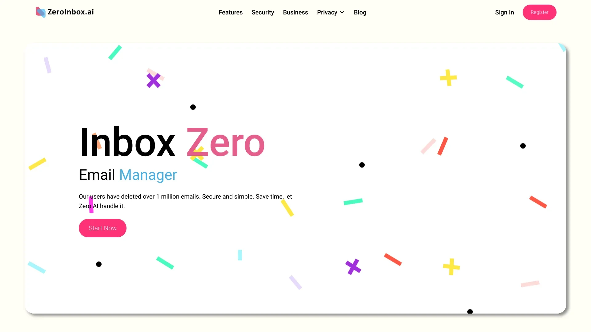 Inbox Zero AI website preview