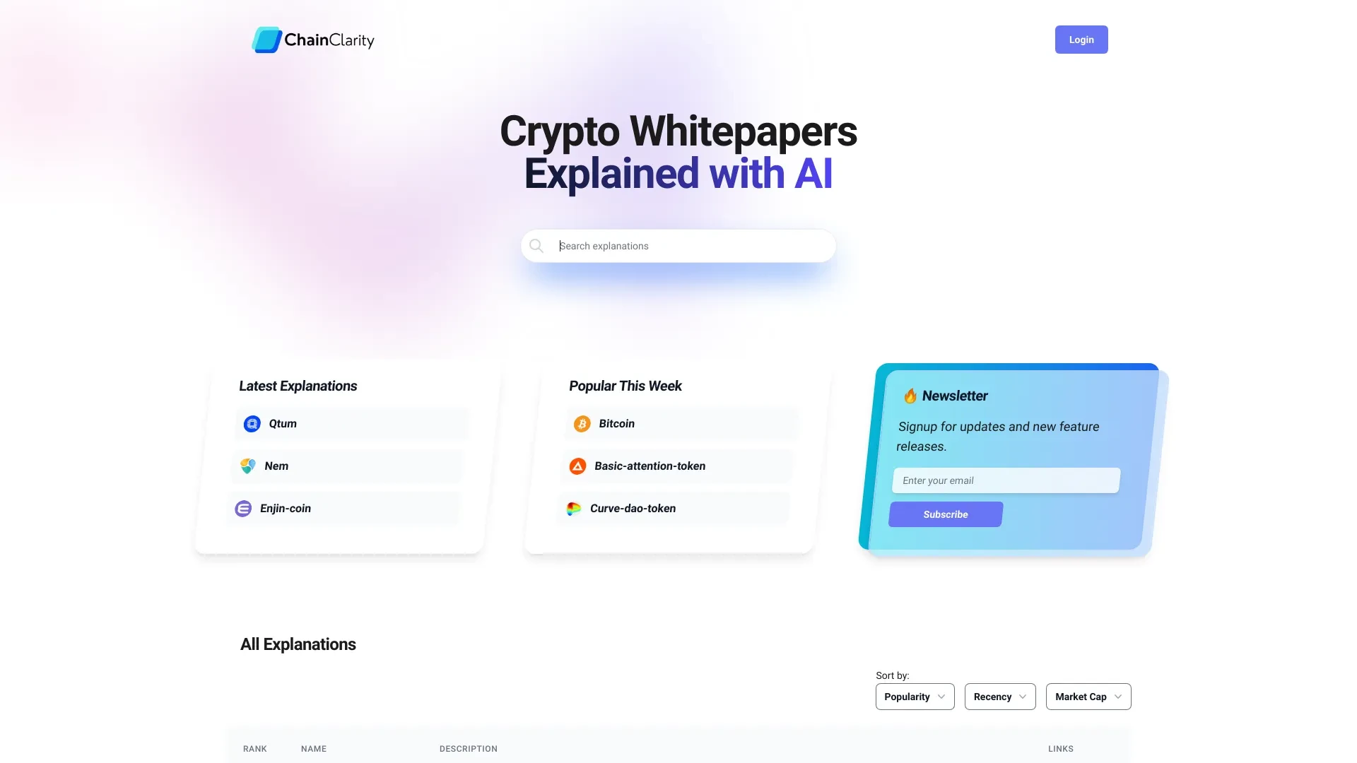 ChainClarity website preview