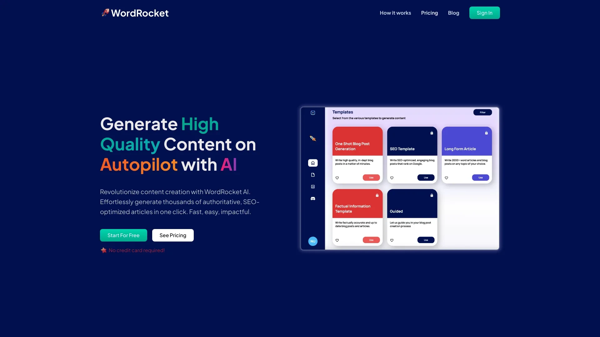 WordRocket AI website preview