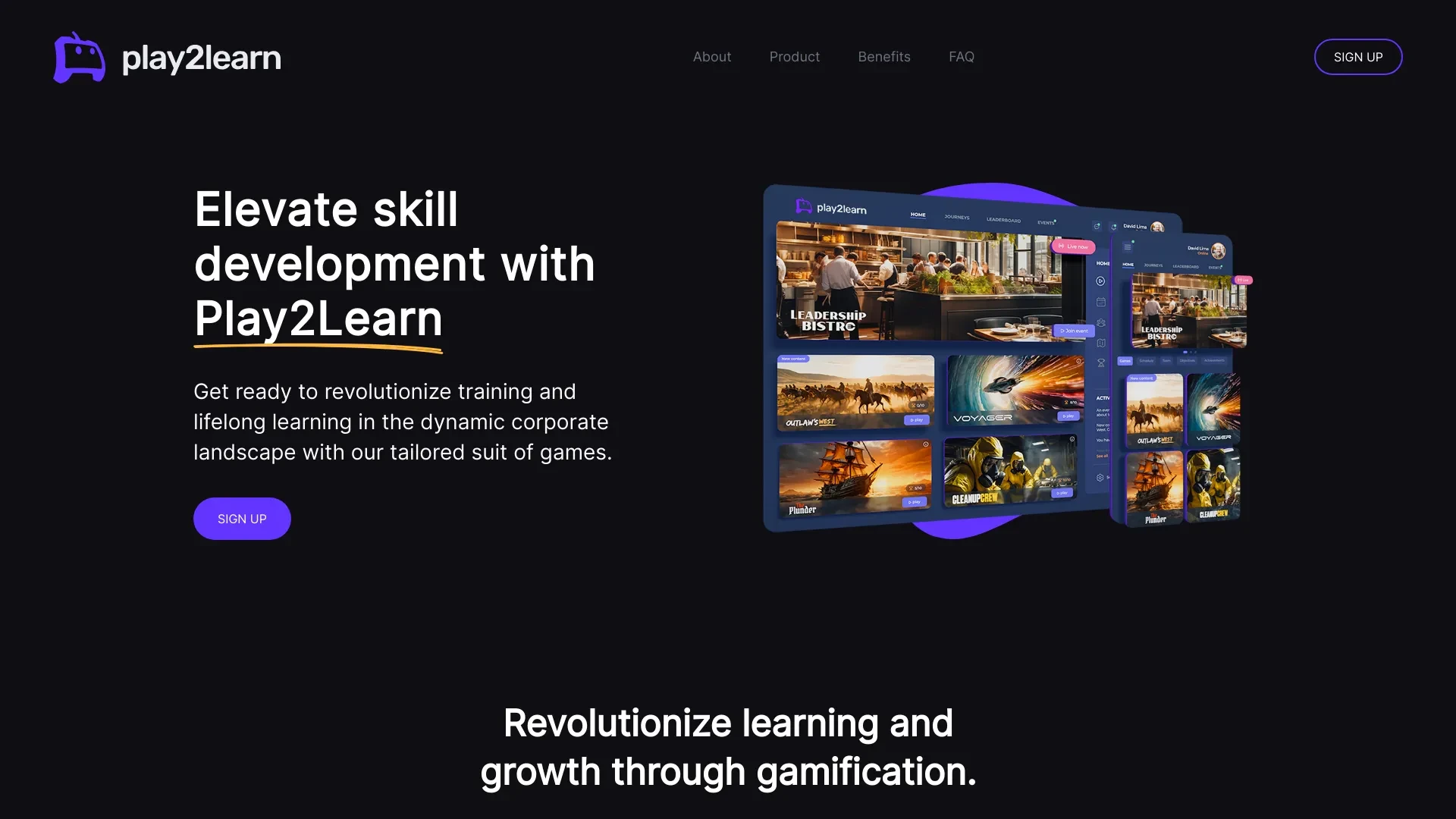 Play2Learn - Elevate Skills with Engaging AI-Powered Learning Games website preview