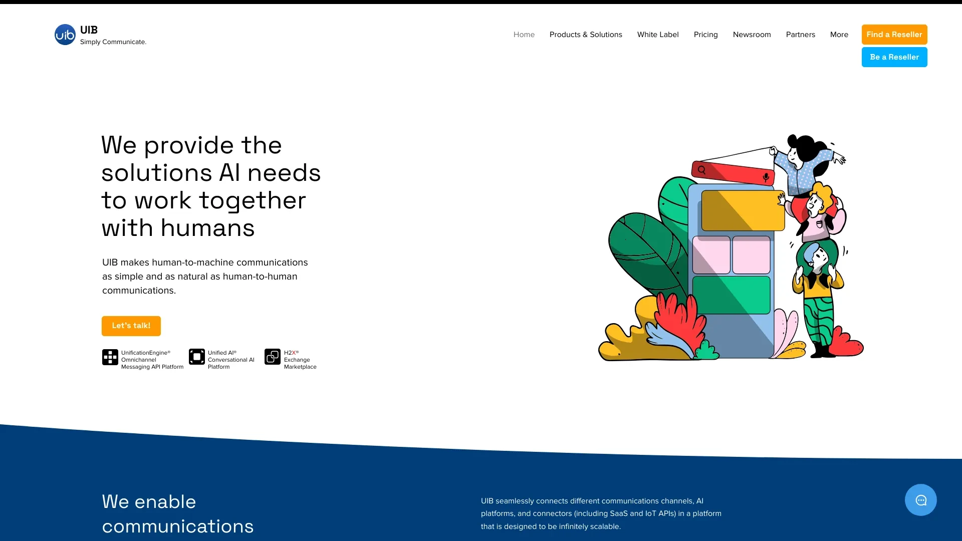 UIB omnichannel MSP and conversational AI platforms website preview