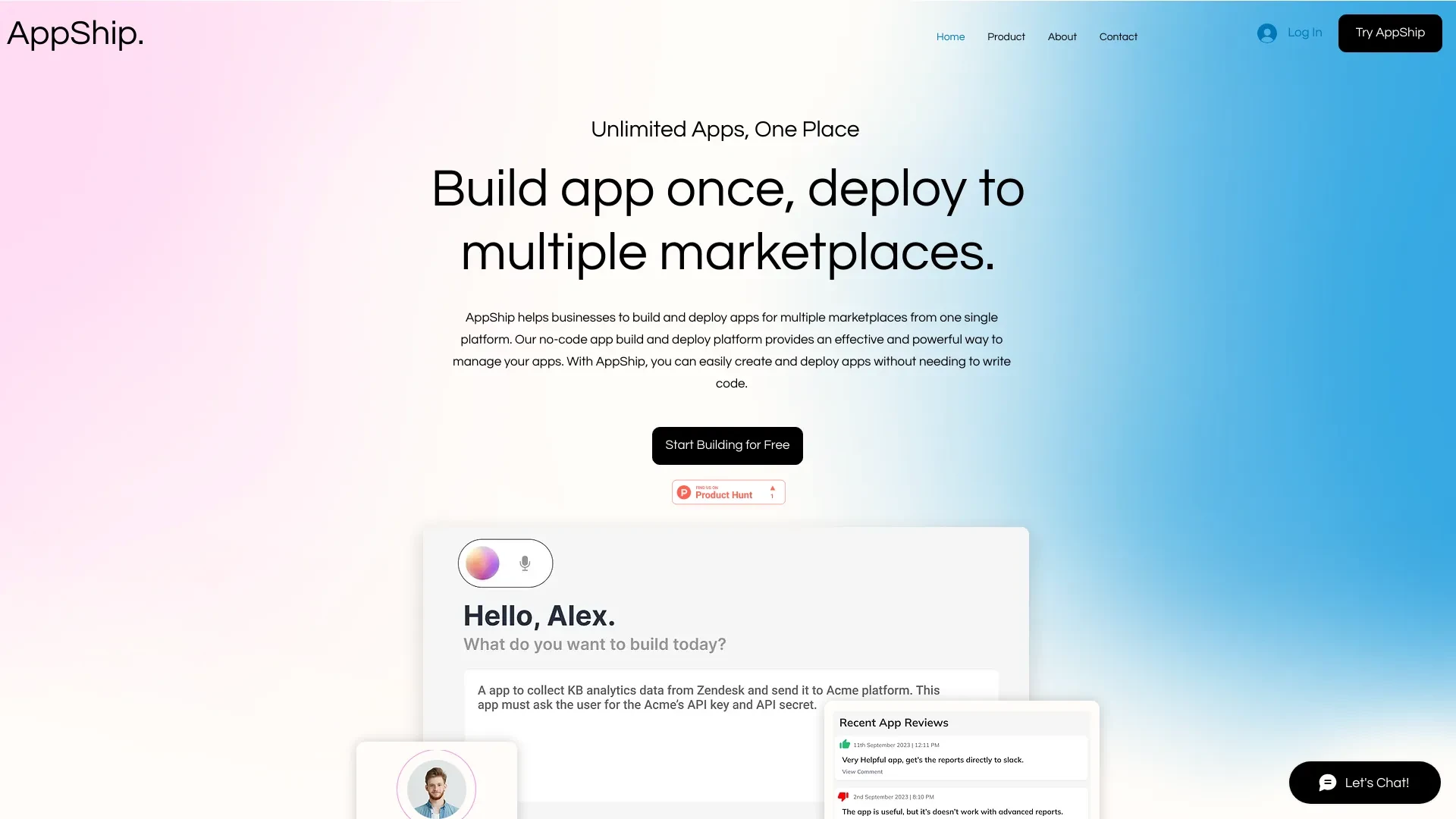 AppShip website preview