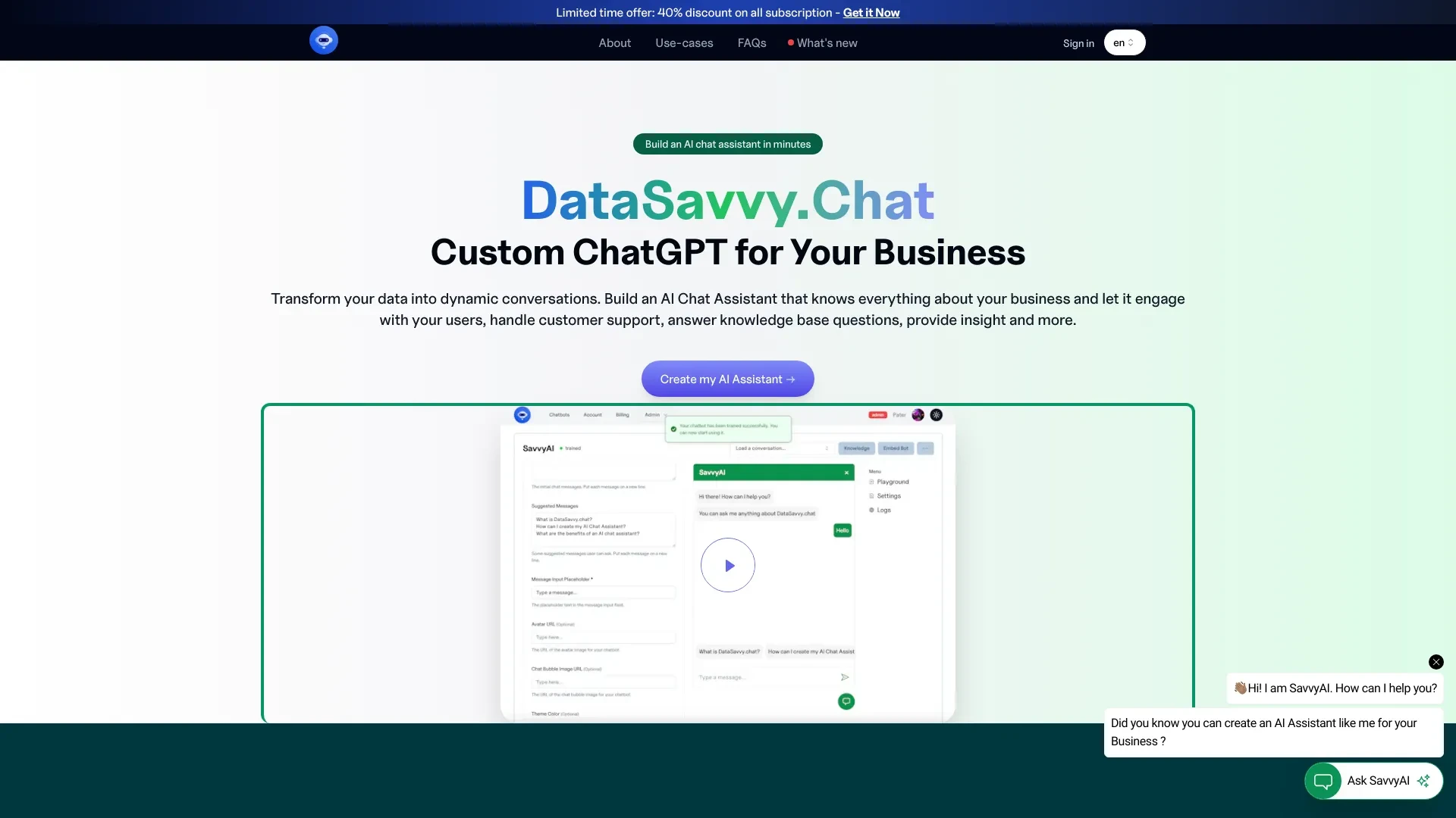 DataSavvy.Chat website preview