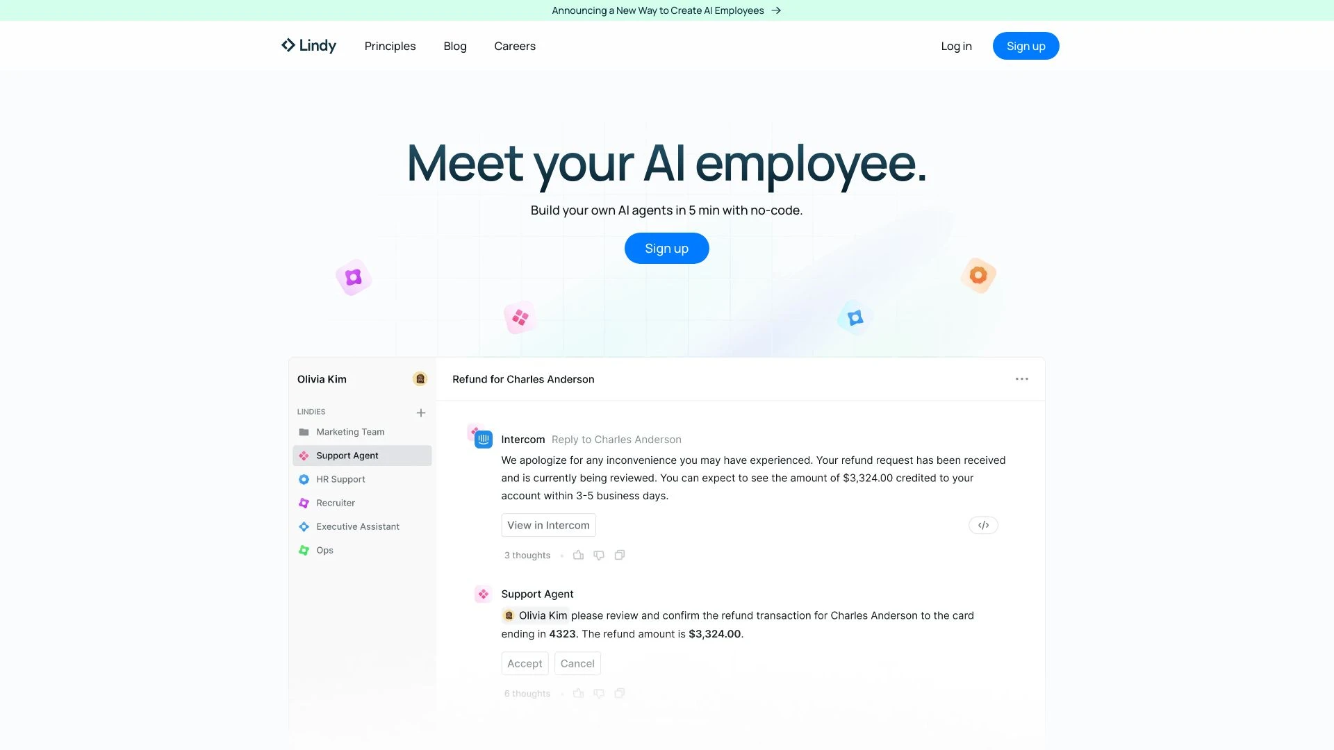 Lindy.ai website preview