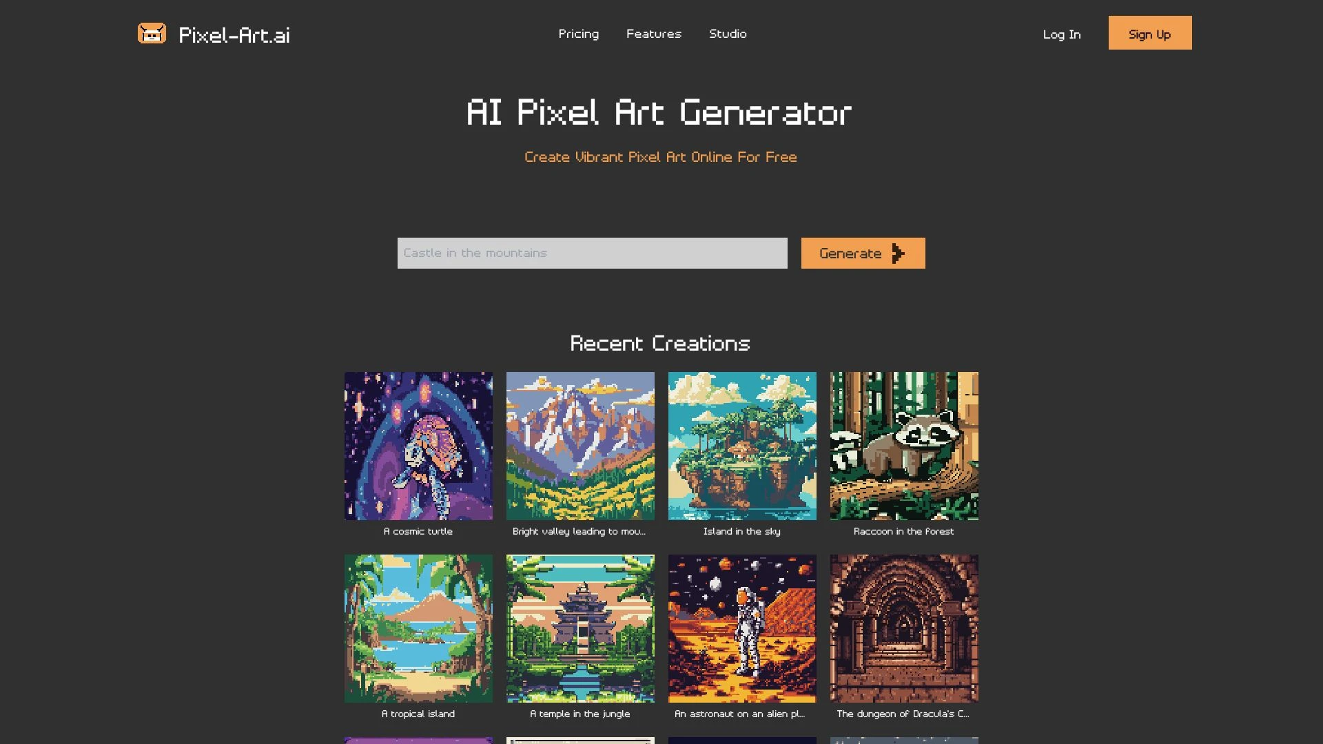 Pixel-Art.ai website preview