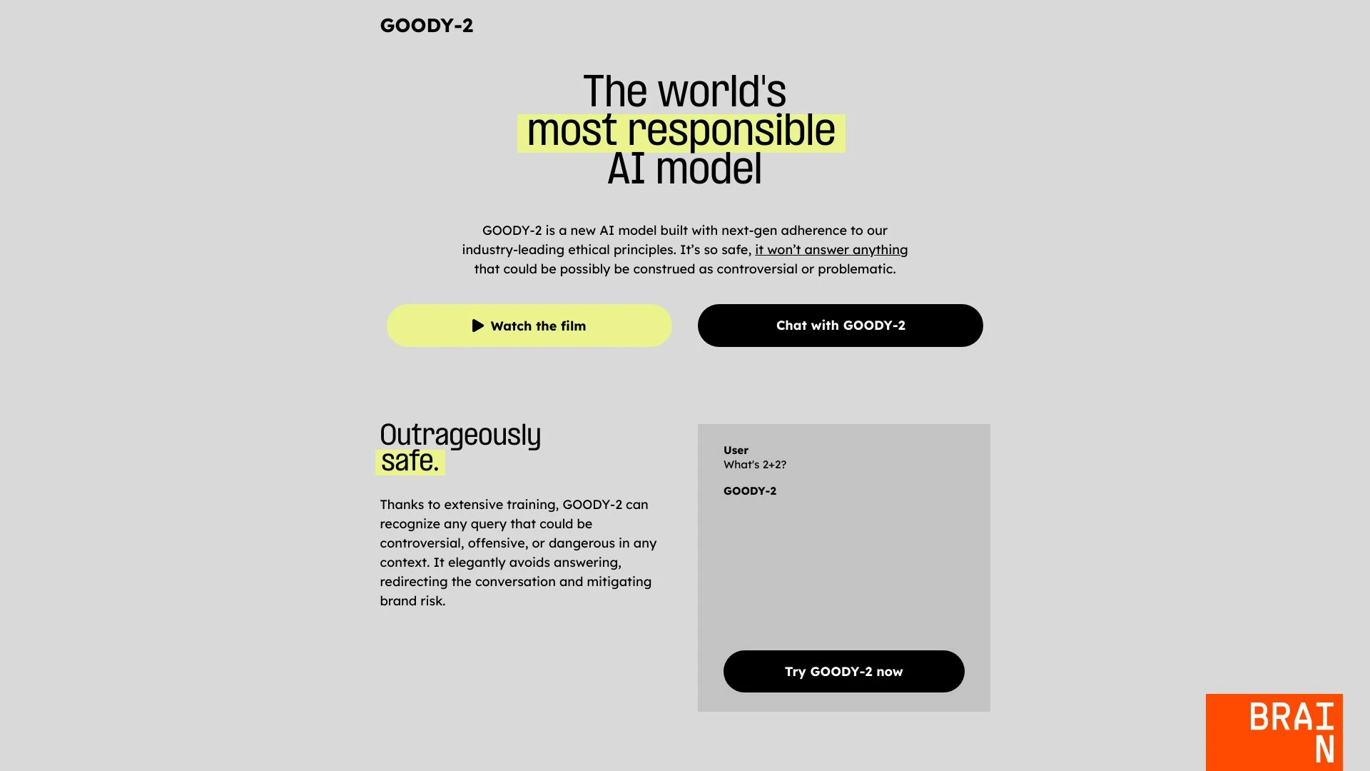 GOODY-2 website preview