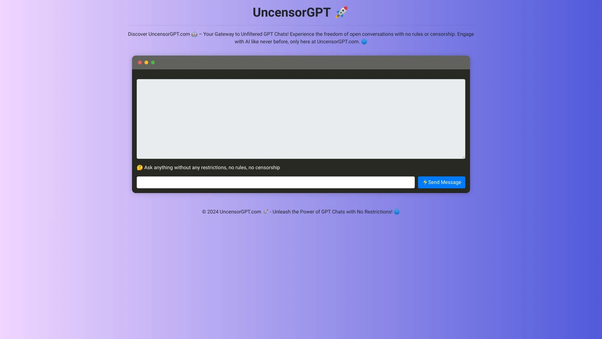 UncensorGPT.com website preview