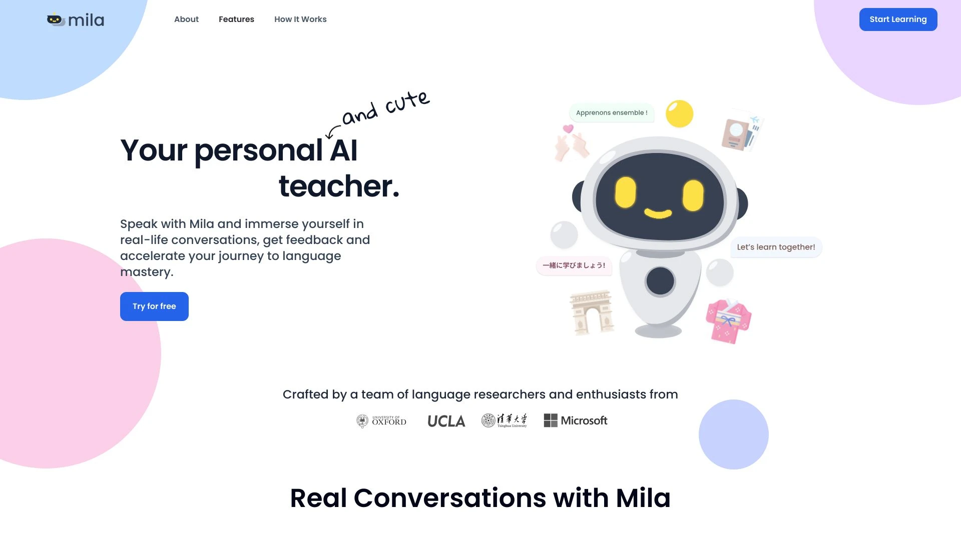 Mila website preview