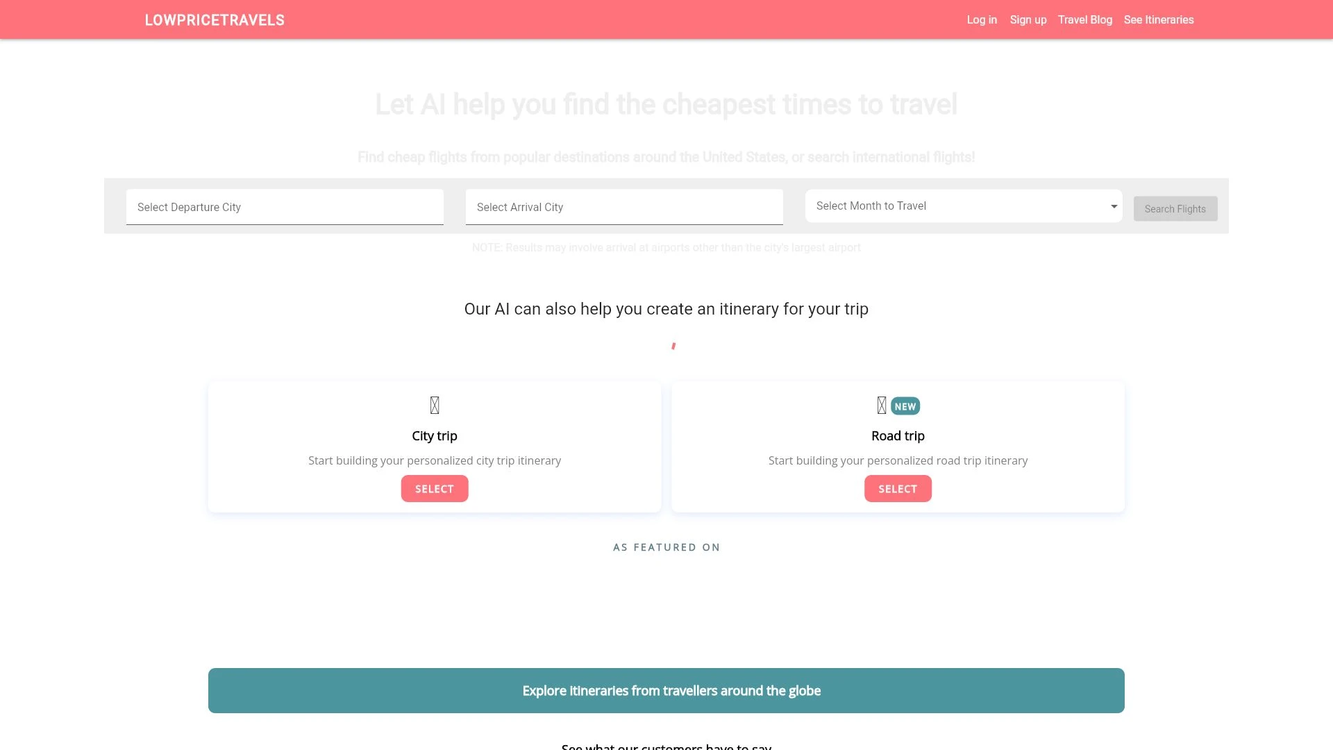 LowPriceTravels website preview