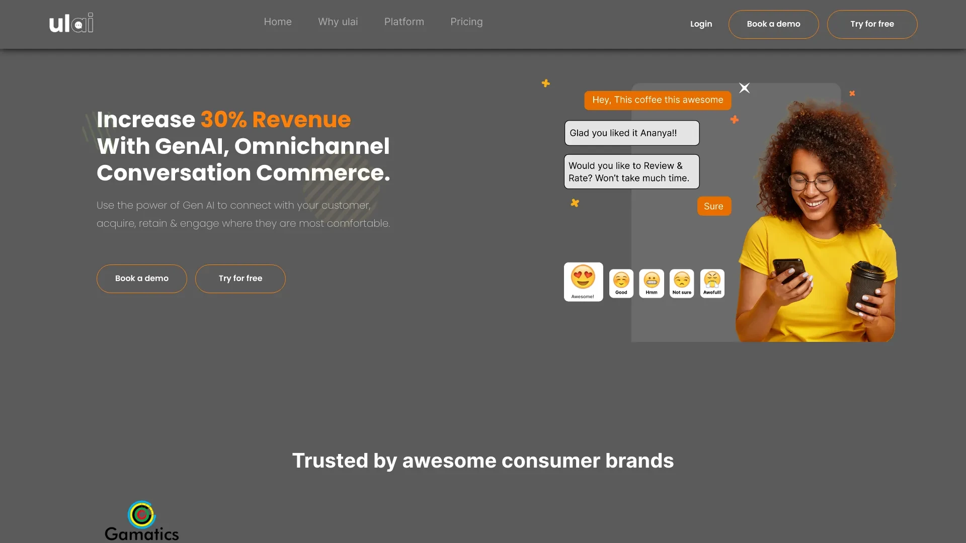 GenAI Conversational Commerce Platform website preview