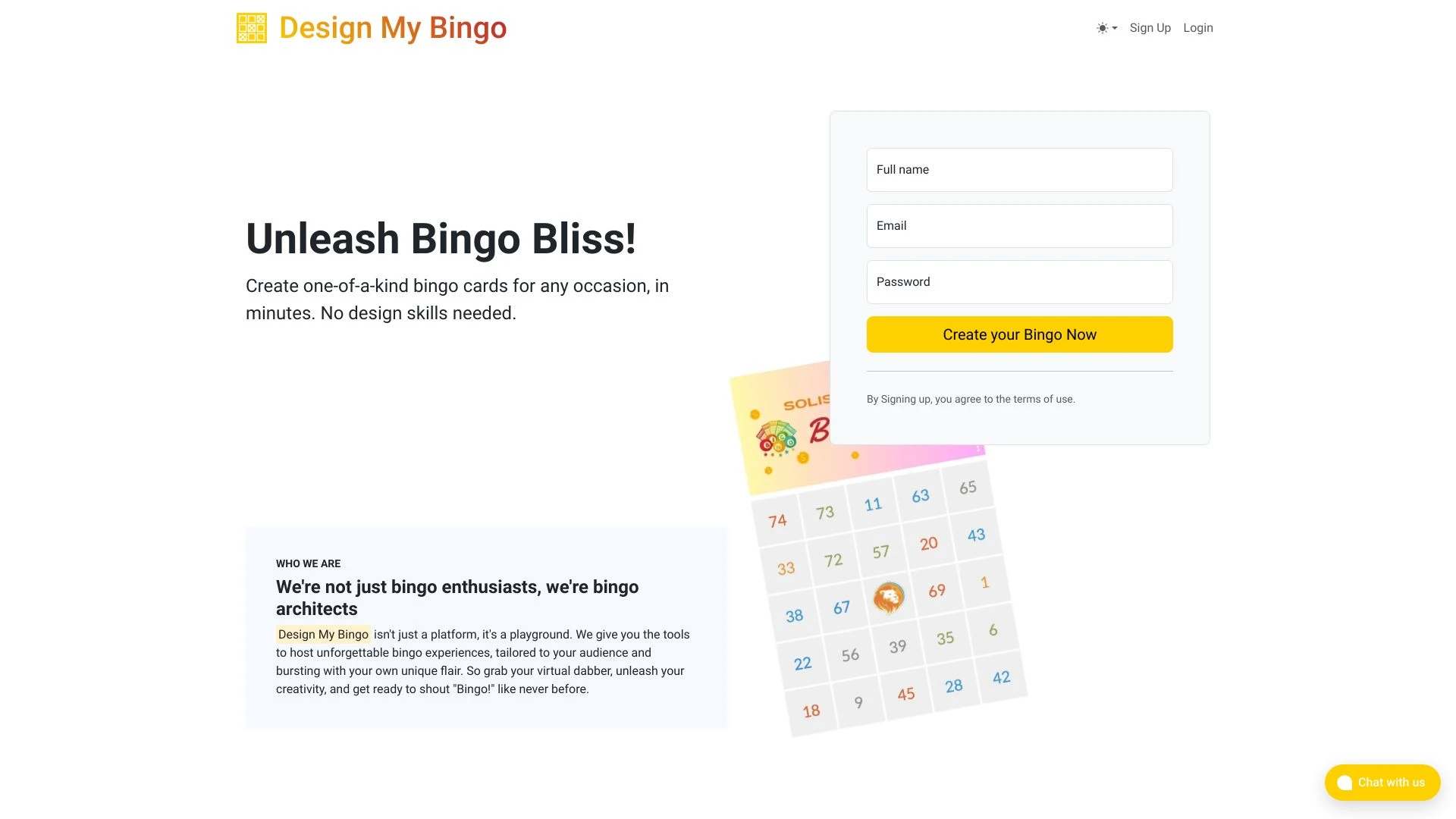 Design My Bingo website preview