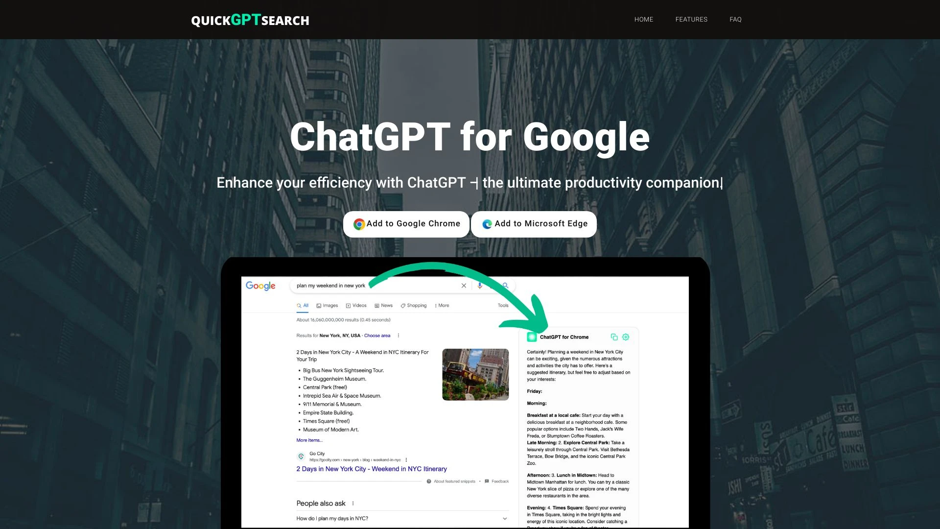 ChatGPT Chrome Extension website preview