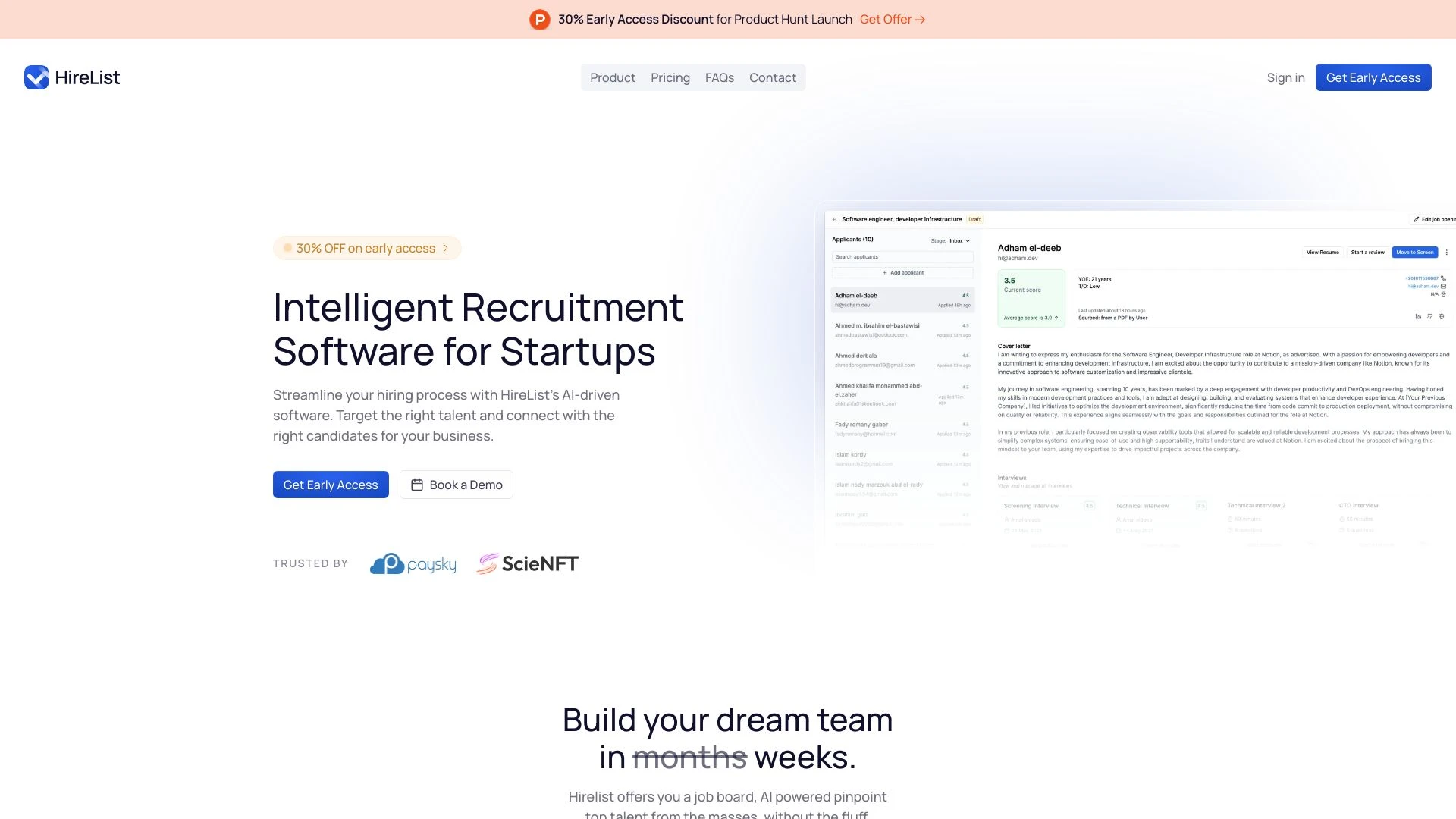 HireList website preview