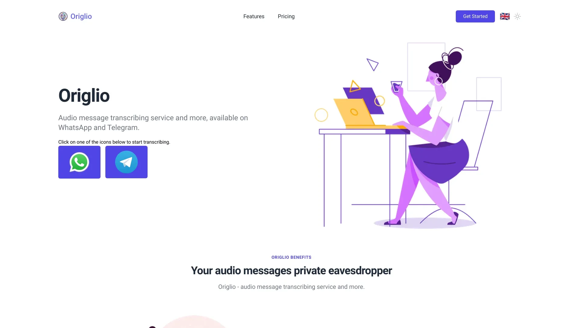 Origlio website preview