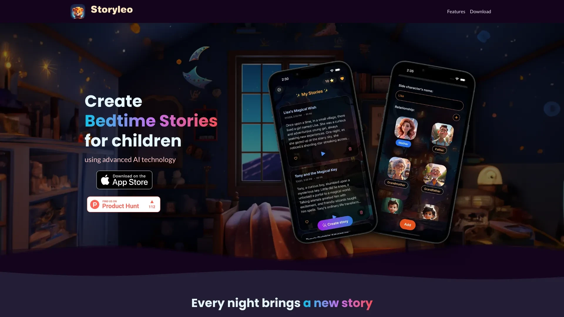 Storyleo website preview