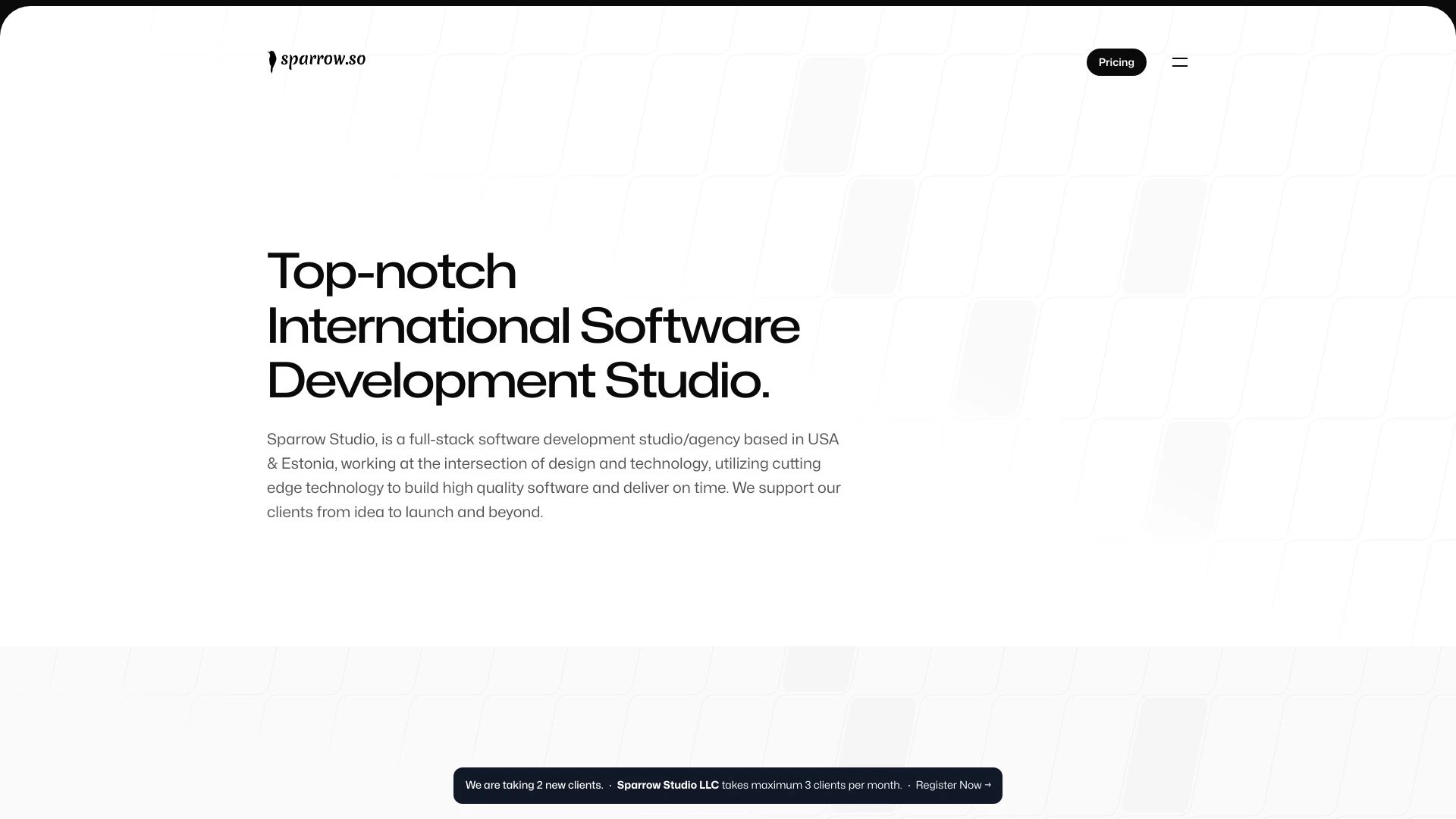 Sparrow Studio website preview