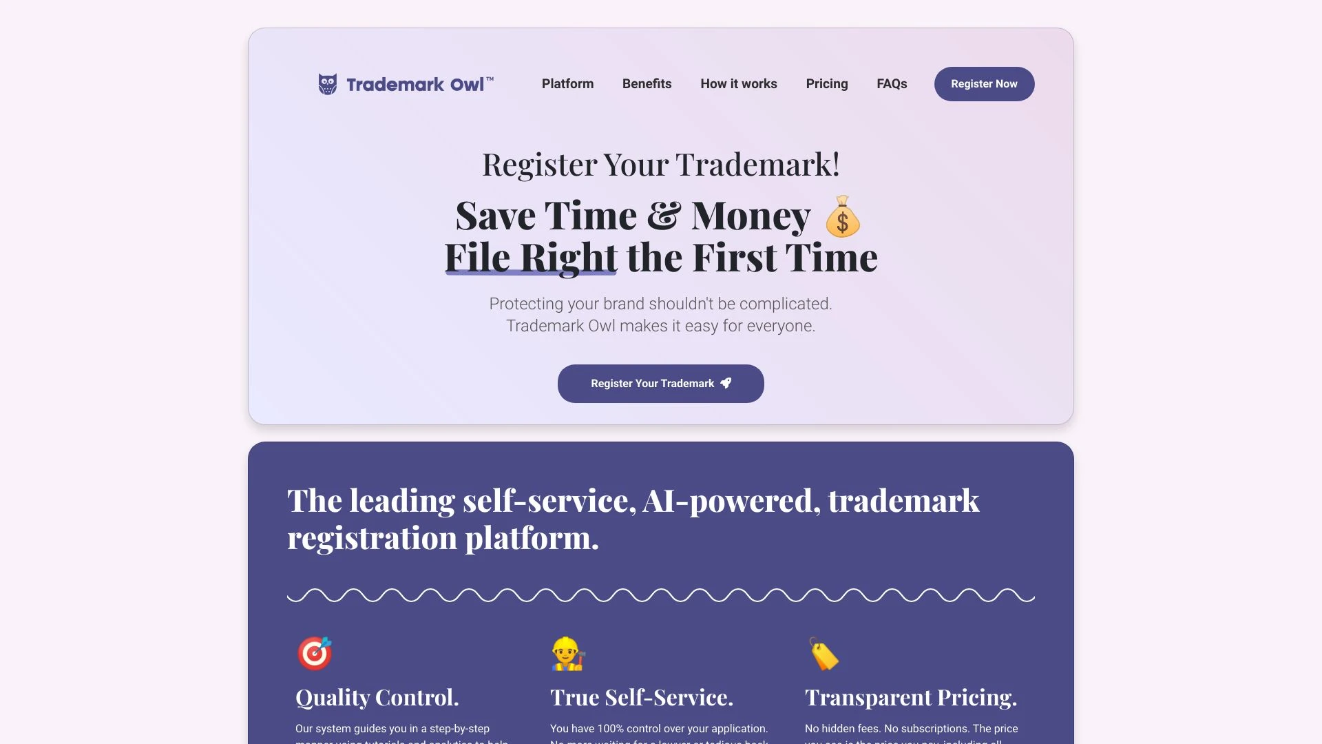 Trademark Owl website preview