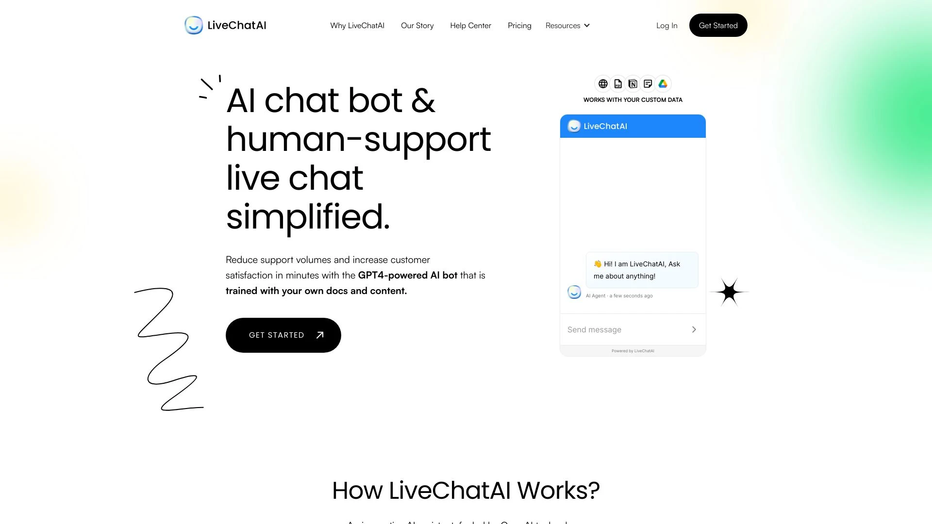 LiveChatAI website preview