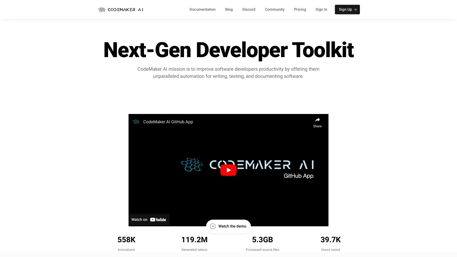 CodeMaker AI website preview