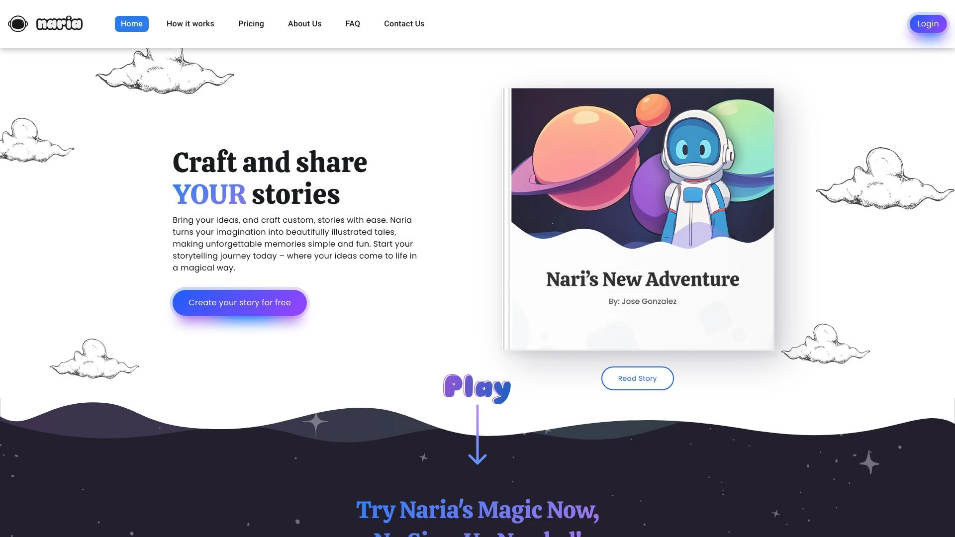 Naria - Stories Crafted by You website preview